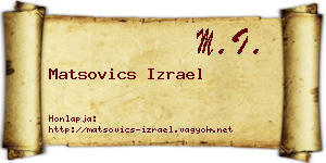 Matsovics Izrael névjegykártya